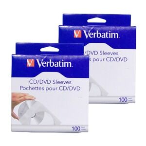 CD/DVD Paper Sleeves - 100Pcs Verbatim 49976 Quantity of 2 Available